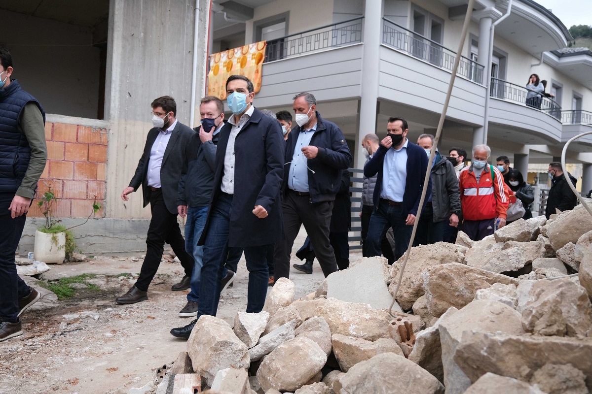 Επίσκεψη Προέδρου του ΣΥΡΙΖΑ-Π.Σ. Αλέξη Τσίπρα στις πληγείσες περιοχές από το σεισμό