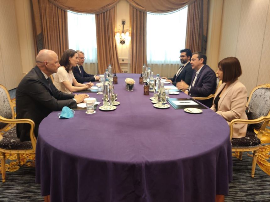 Συνάντηση του Προέδρου του ΣΥΡΙΖΑ – Προοδευτική Συμμαχία, Αλέξη Τσίπρα με την Πρωθυπουργό της Φινλανδίας, Σάνα Μαρίν