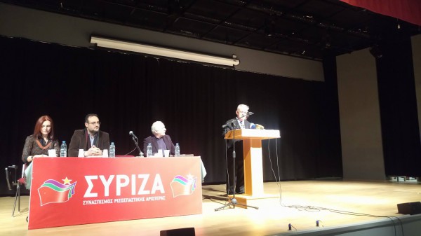 Ο Αντιπρόεδρος της Κυβέρνησης Γιάννης Δραγασάκης σε κομματική εκδήλωση στο Αρκαλοχώρι