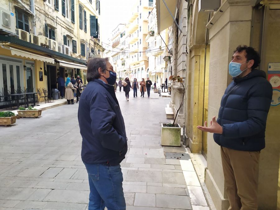 Επίσκεψη του Αλ. Αυλωνίτη σε επιχειρηματίες και καταστήματα της Κέρκυρας