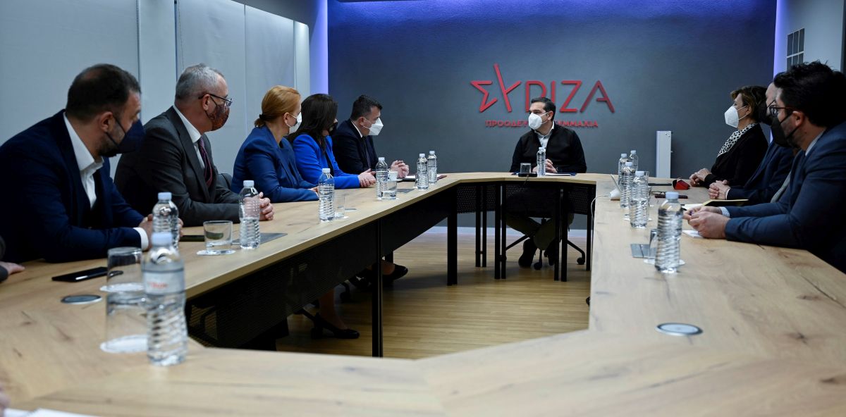 Συνάντηση του Προέδρου του ΣΥΡΙΖΑ-Προοδευτική Συμμαχία, Αλέξη Τσίπρα με αλβανική κοινοβουλευτική αντιπροσωπεία με επικεφαλής τον Πρόεδρο της Κ.Ο. του Σοσιαλιστικού κόμματος κ. Taulant Balla