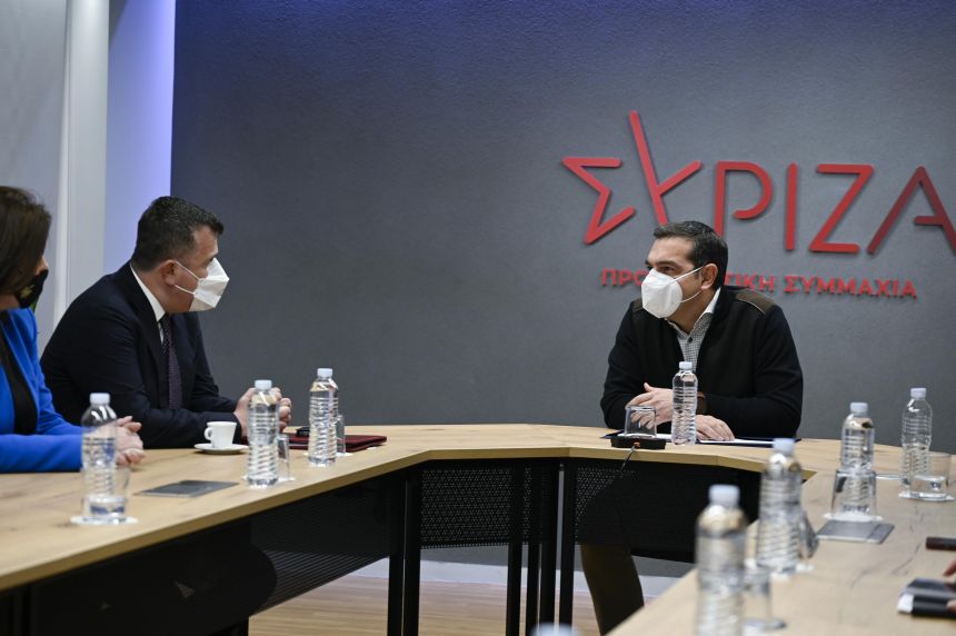 Συνάντηση του Αλέξη Τσίπρα με αλβανική κοινοβουλευτική αντιπροσωπεία με επικεφαλής τον Πρόεδρο της Κ.Ο. του Σοσιαλιστικού κόμματος κ. Taulant Balla