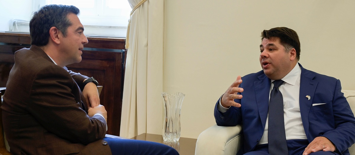 Συνάντηση του Προέδρου του Αλέξη Τσίπρα με τον πρέσβη των ΗΠΑ στην Ελλάδα Τζορτζ Τσούνη