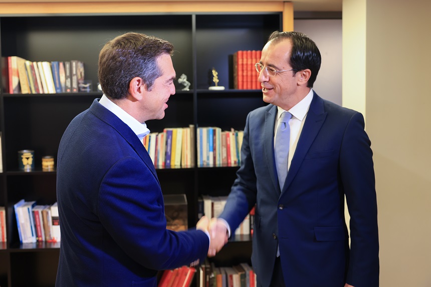 Συνάντηση του Προέδρου του ΣΥΡΙΖΑ-Προοδευτική Συμμαχία, Αλέξη Τσίπρα, με τον υποψήφιο για τις Προεδρικές εκλογές στην Κυπριακή Δημοκρατία, Νίκο Χριστοδουλίδη