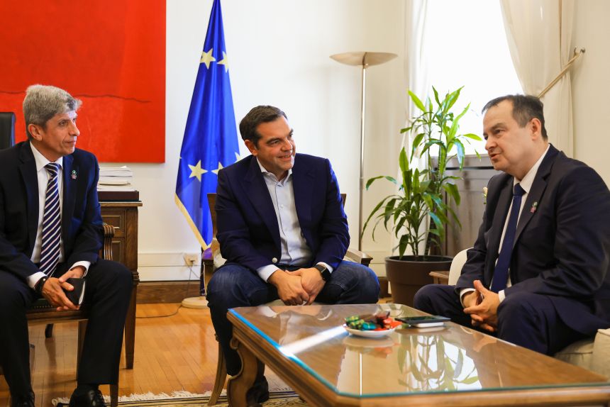 Συνάντηση του Αλέξη Τσίπρα με τον Υπουργό Εξωτερικών της Σερβίας και Πρόεδρο του Σοσιαλιστικού Κόμματος, Ίβιτσα Ντάτσιτς