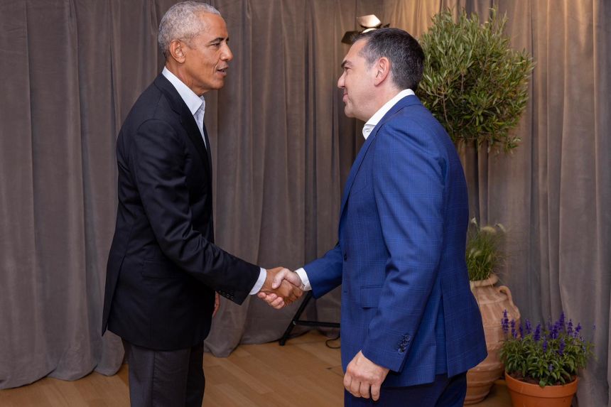 Συνάντηση του Προέδρου του ΣΥΡΙΖΑ-ΠΣ, Αλέξη Τσίπρα με τον πρώην Πρόεδρο των ΗΠΑ Μπαράκ Ομπάμα