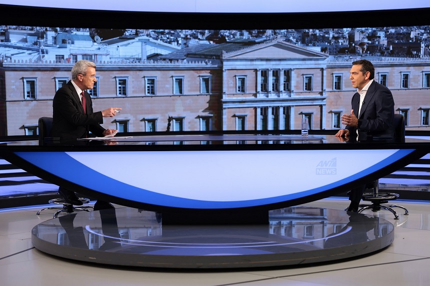 Συνέντευξη του προέδρου του ΣΥΡΙΖΑ-ΠΣ, Αλέξη Τσίπρα στον Ant1 και τον δημοσιογράφο Ν. Χατζηνικολάου