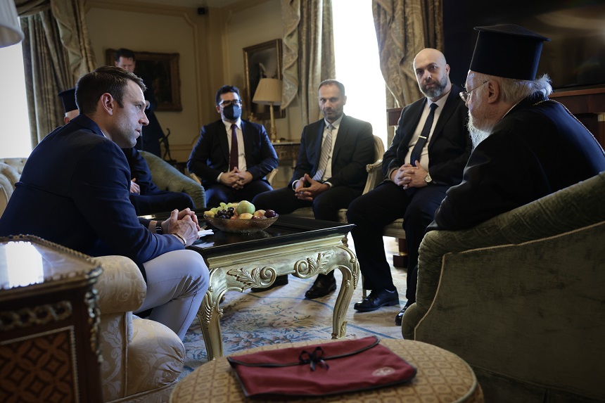 Συνάντηση του Προέδρου του ΣΥΡΙΖΑ-Προοδευτική Συμμαχία, Στέφανου Κασσελάκη, με τον Οικουμενικό Πατριάρχη, κ.κ. Βαρθολομαίο